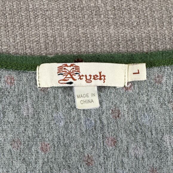 Aryeh Dress Large Green Colorful Long Sleeve Artsy Boho Hippie Gypsy Knit Dress - Picture 5 of 8